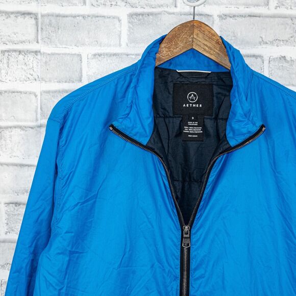 AETHER Men's Packable Shelter Jacket insulated quilted blue sz 3 / Large - Picture 7 of 9